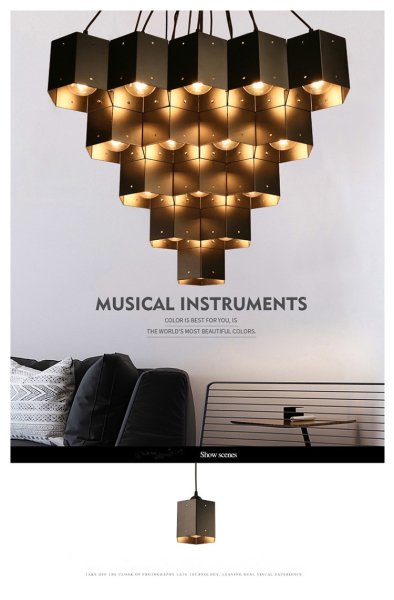 インテリア照明 ペンダントランプ ハニカム構造 ヴィンテージ