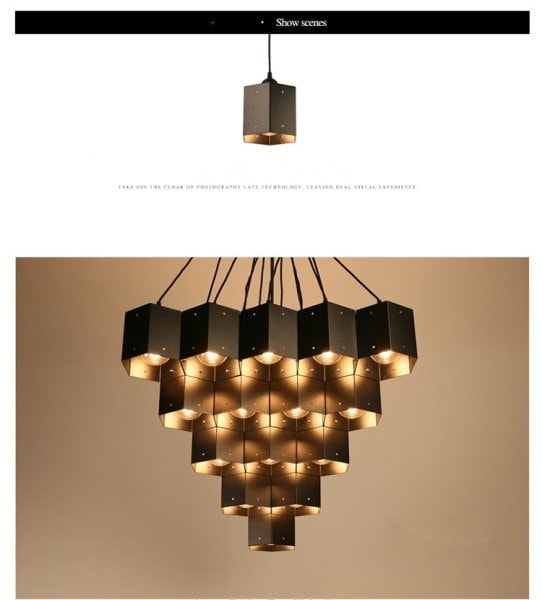 インテリア照明 ペンダントランプ ハニカム構造 ヴィンテージ