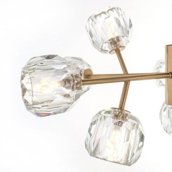 【Richmond Interiors】オランダ・インテリア照明「Quinty」ゴールド　12灯（W700×D700×H850mm）