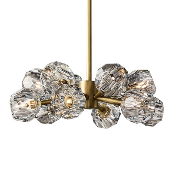 【Richmond Interiors】オランダ・インテリア照明「Quinty」ゴールド　12灯（W700×D700×H850mm）