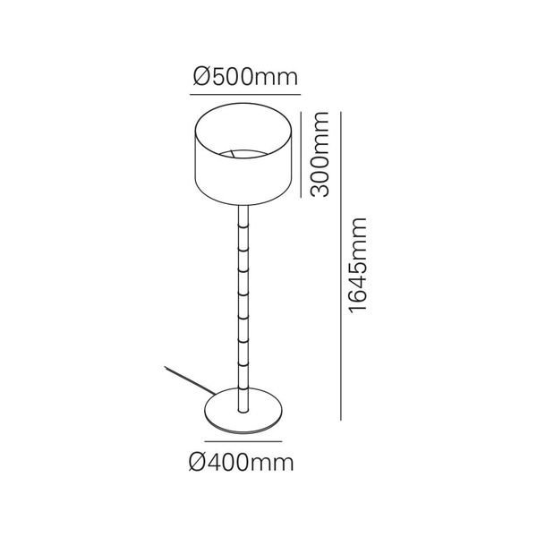 【MARETTI】オランダ・シェードフロアランプ「HICKS」1灯  WHITE（φ400×H1645mm）