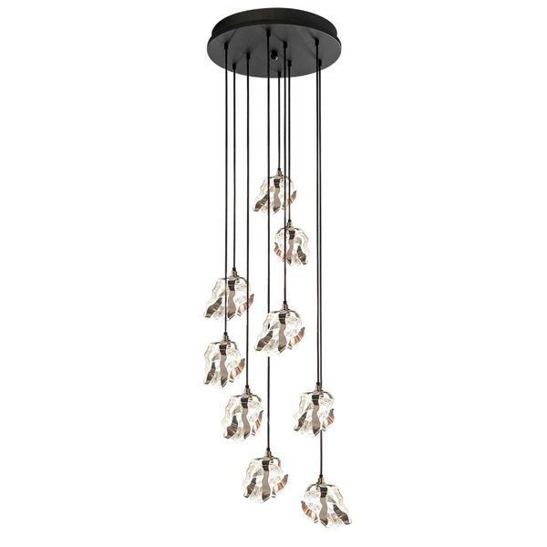 【MARETTI】オランダ・シーリングペンダントライト「GLASS JEWEL」9灯  CHROME（φ600×H1700mm）