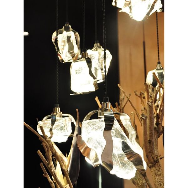 【MARETTI】オランダ・シーリングペンダントライト「GLASS JEWEL」9灯  CHROME（φ600×H1700mm）