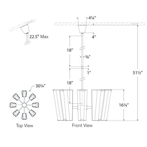 【Visual Comfort】アメリカ・デザインシャンデリア「Alpine Medium」16灯(W762mm×H406mm)