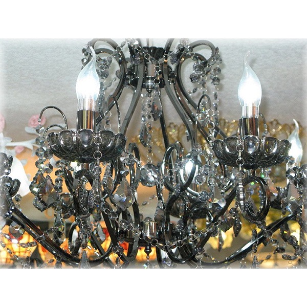 クリスタルシャンデリア 8灯 ブラック（W750×H400mm） | EL JEWEL