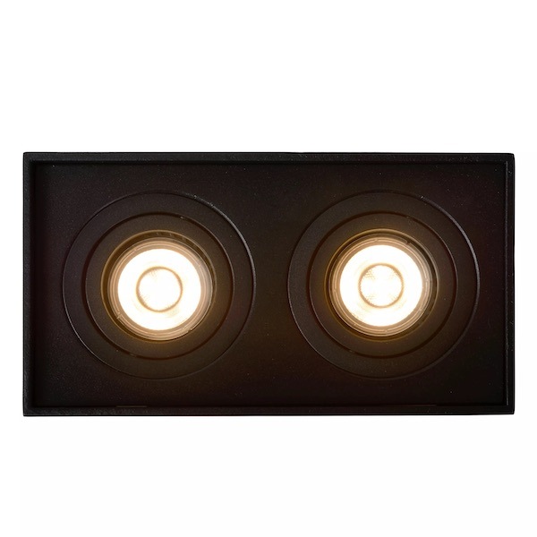 【LUCIDE】ベルギー デザイン照明 シーリングライト「TUBE」Black 2灯（W185×D96×H125mm）