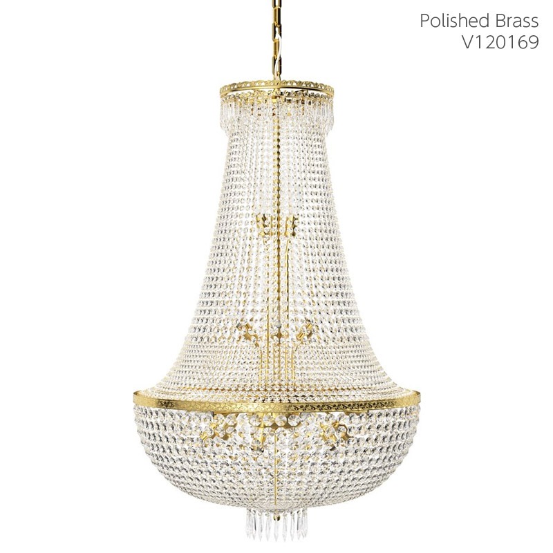 【Preciosa】「George M」エンパイアスタイル クリスタルシャンデリア 21灯 ゴールド(W750×H1190mm)