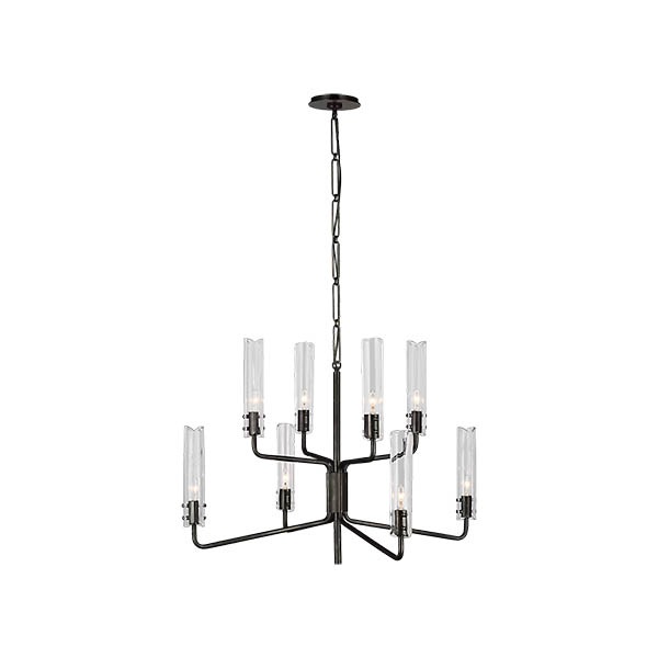 【Visual Comfort】アメリカ・デザイン照明 モダンシャンデリア「Casoria Medium Two-Tier Chandelier」8灯　ブロンズ（W813×H559mm）
