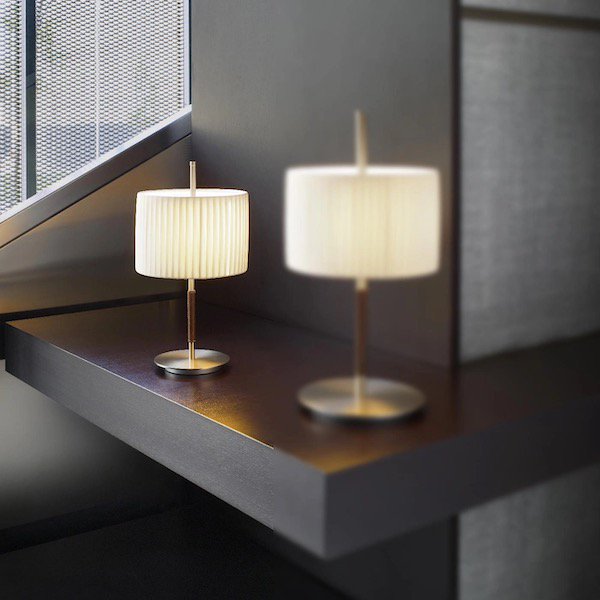 【Bover】 スペイン・インテリア照明「Danona Mini」Matt Nickel, Dark Brown, Natural White (Φ230×H440mm)