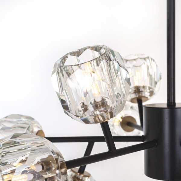 【Richmond Interiors】オランダ・インテリア照明「Quinty」ブラック　12灯（W700×D700×H850mm）