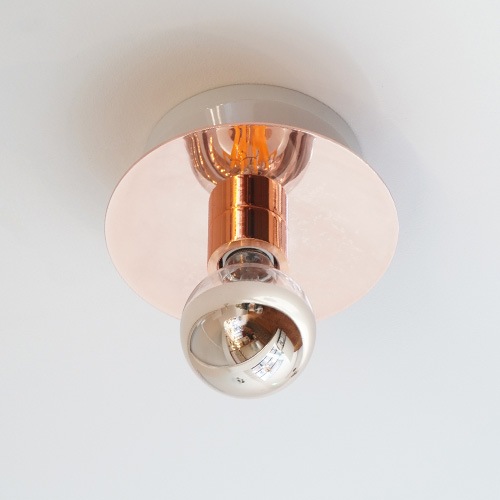 【HERMOSA】PICCOLA ピッコラ シーリングランプ スチールシェード 1灯 カッパー（W180×H80mm）