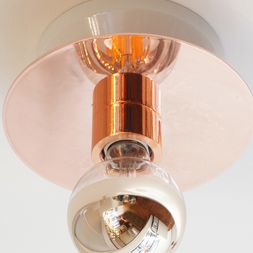 【HERMOSA】PICCOLA ピッコラ シーリングランプ スチールシェード 1灯 カッパー（W180×H80mm）