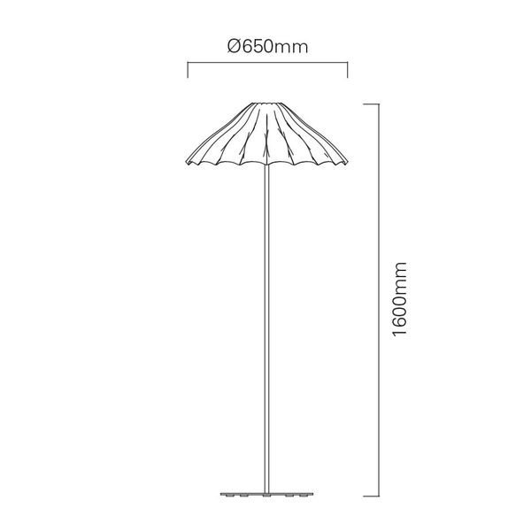 【MARETTI】オランダ・シェードフロアランプ「LUDE」1灯  BLACK（W650×H1600mm）