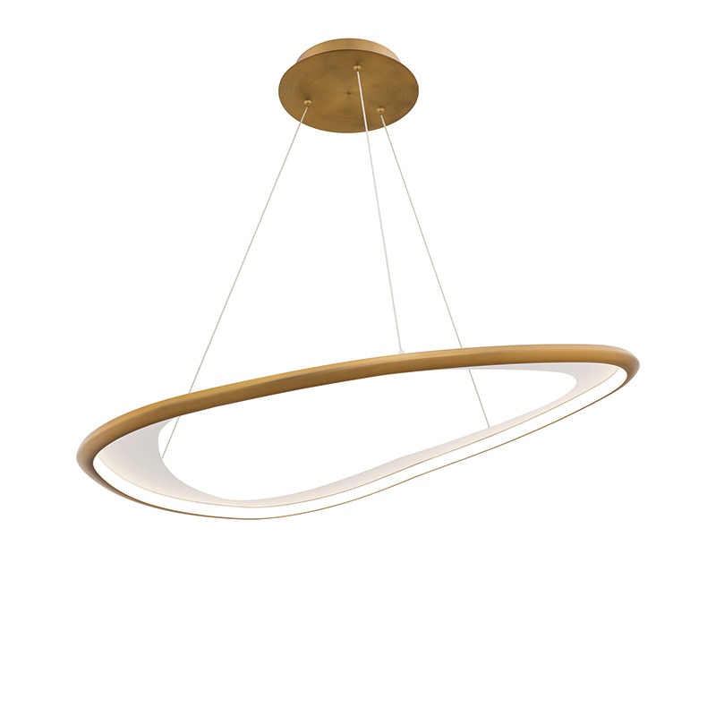 【WAC LIGHTING】アメリカ・LEDペンダントライト「Oyster」ゴールド（φ830×H20mm）