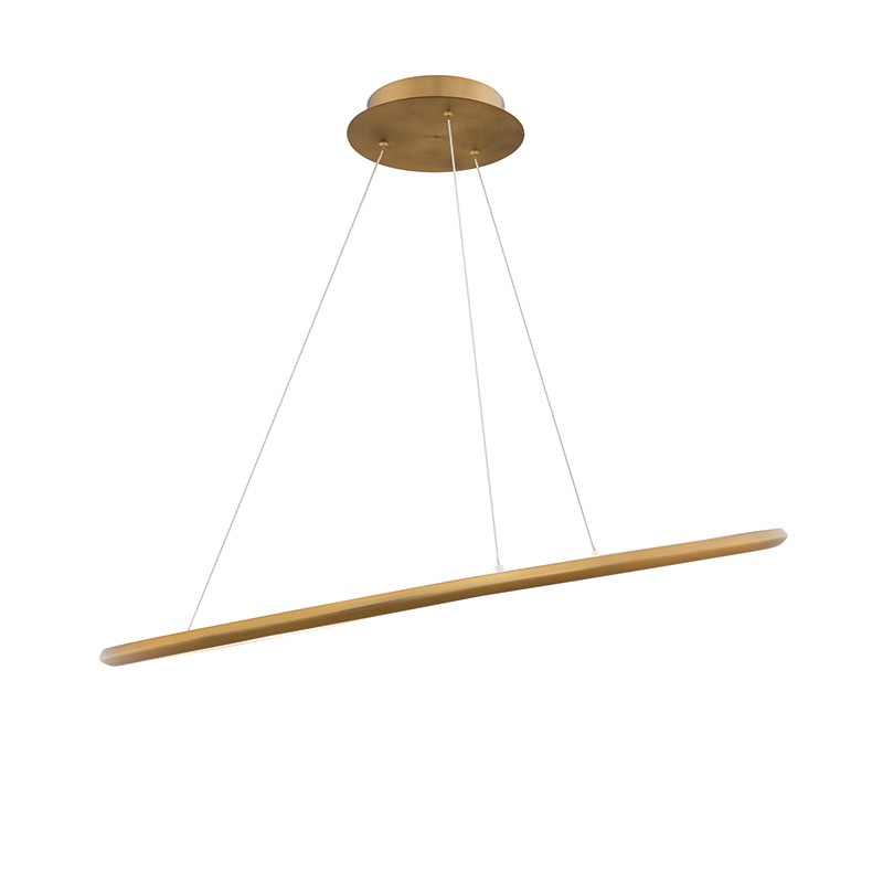 【WAC LIGHTING】アメリカ・LEDペンダントライト「Oyster」ゴールド（φ830×H20mm）