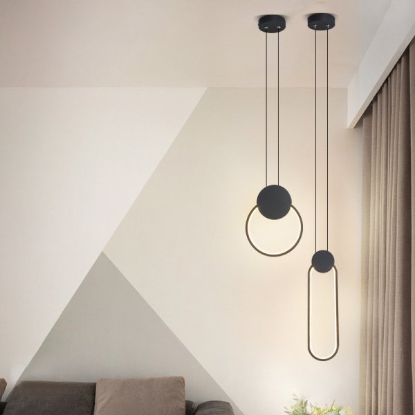【リーズナブル】LEDペンダントライト ホワイト/ブラック style A/B/C （D200mm×H260mm/D240mm×H270mm/D100mm×H380mm）