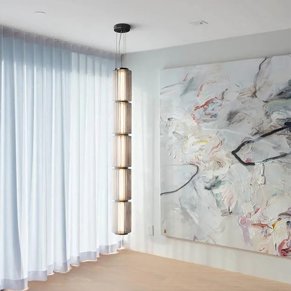 デザイン照明 LEDガラスペンダントライト Smoke Gray 縦向き（H320