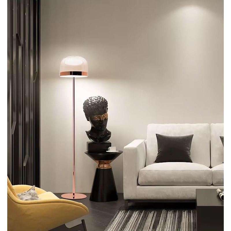 デザイン照明 モダンフロアライト ローズゴールド（H1350／H1600mm）