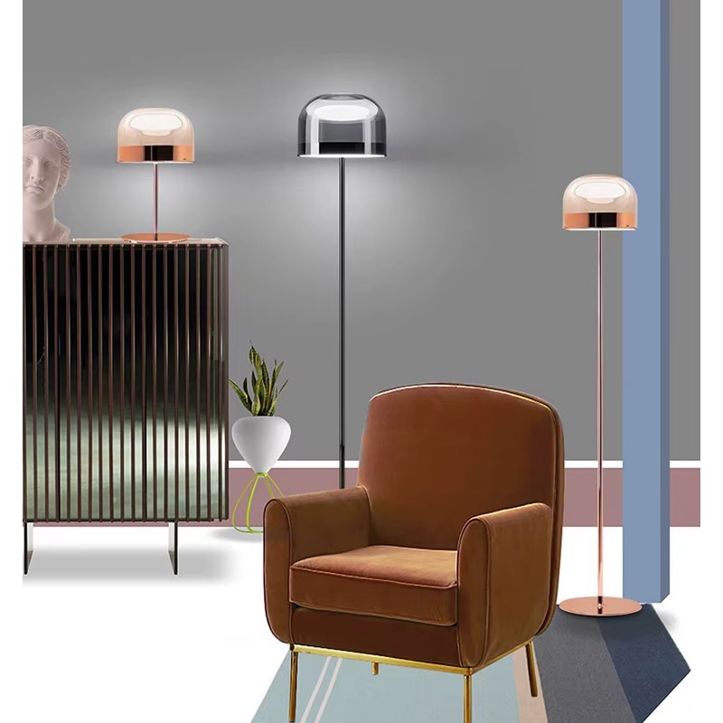 デザイン照明 モダンフロアライト ローズゴールド（H1350／H1600mm）