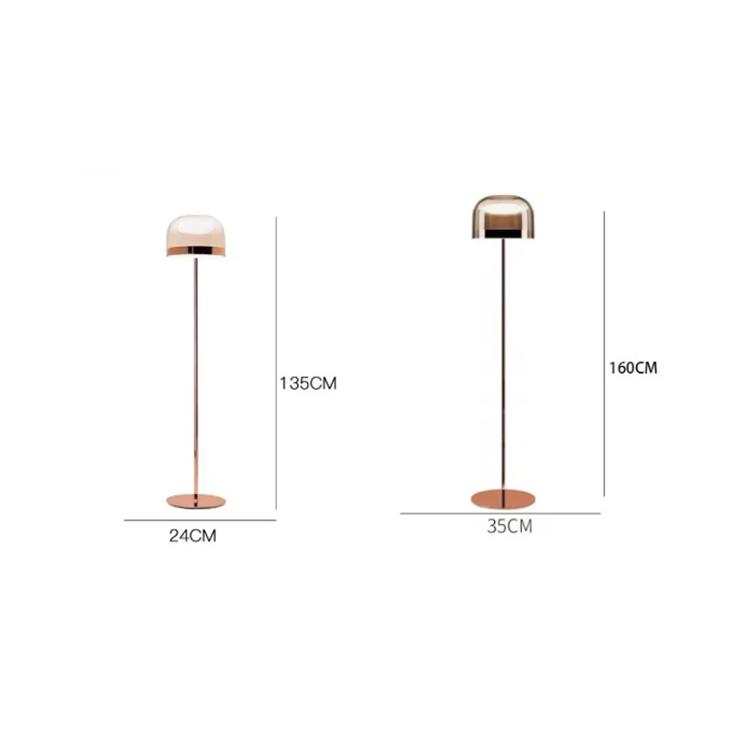 デザイン照明 モダンフロアライト ローズゴールド（H1350／H1600mm）