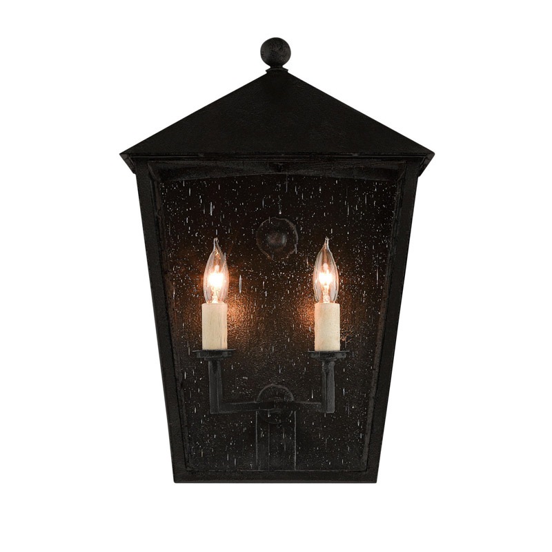 【CURREY】アメリカ・アウトドアウォールライト 2灯「Bening」M ブラック（W300×D340×H450mm）