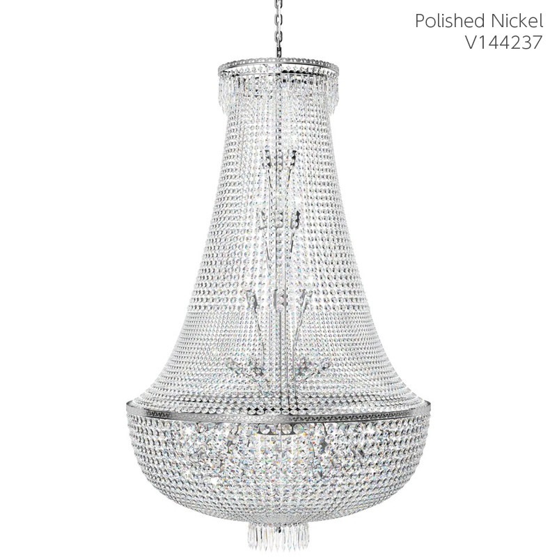 【Preciosa】「George L」エンパイアスタイル クリスタルシャンデリア 38灯 クローム(W1000×H1680mm)