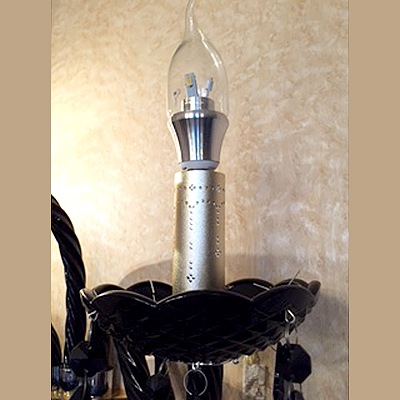 クリスタルシャンデリア 6灯 シャンパンゴールド(W600×H600mm)