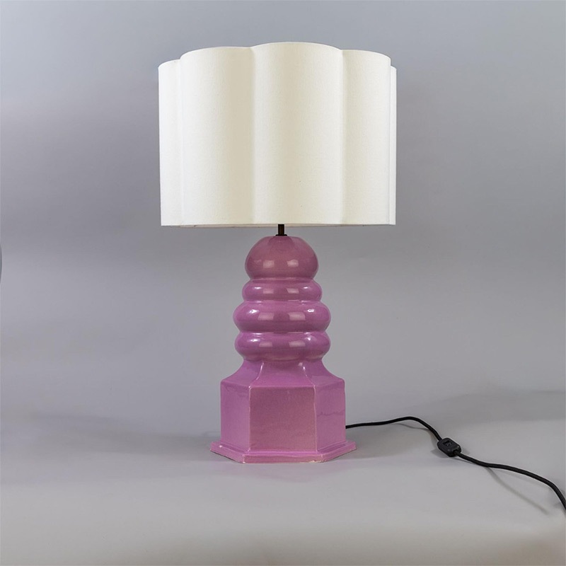 【Mullan】アイルランド「Safi-Small」セラミックテーブルライト 1灯（φ450×H750mm）Carnation Pink