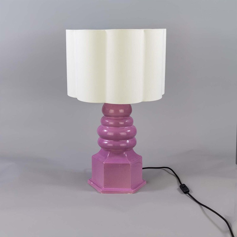 【Mullan】アイルランド「Safi-Small」セラミックテーブルライト 1灯（φ450×H750mm）Carnation Pink