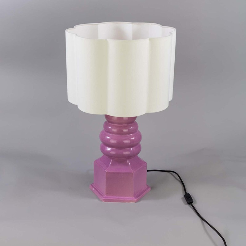 【Mullan】アイルランド「Safi-Small」セラミックテーブルライト 1灯（φ450×H750mm）Carnation Pink