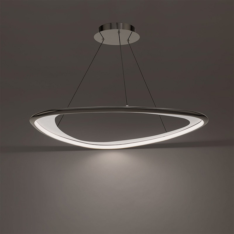 【WAC LIGHTING】アメリカ・LEDペンダントライト「Oyster」ブラッククローム(φ830×H20mm)※要問合せ