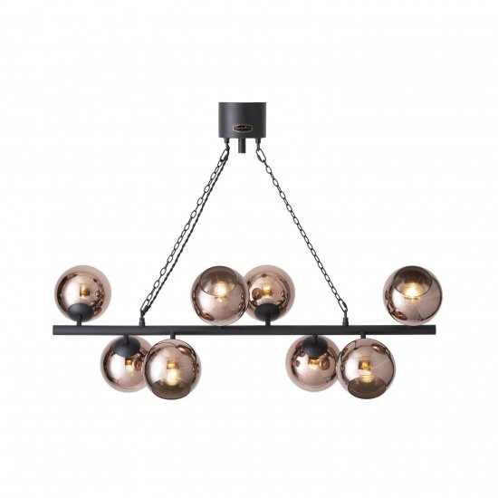 【HERMOSA】ペンダントライト「BIARRITZ 8」8灯・ブラック＆コッパー（W960×H1100mm）