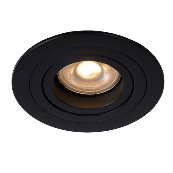【LUCIDE】ベルギー デザイン照明 シーリングライト「TUBE」Black 1灯（φ92×H23mm）