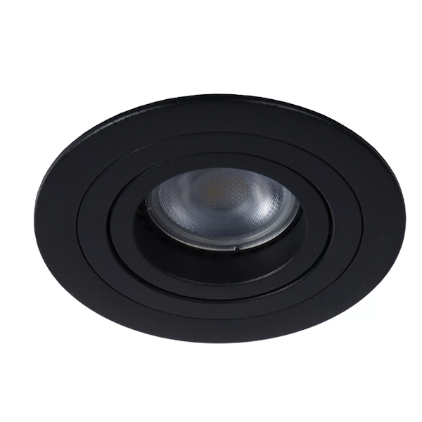 【LUCIDE】ベルギー デザイン照明 シーリングライト「TUBE」Black 1灯（φ92×H23mm）