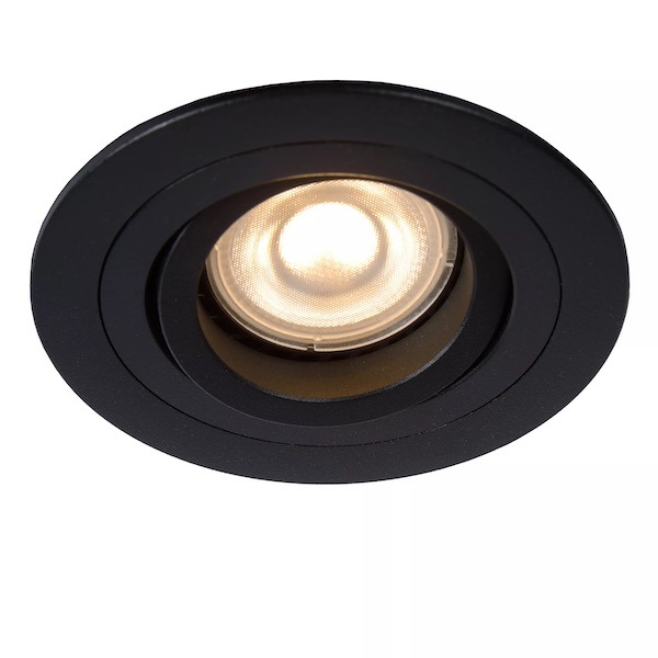 【LUCIDE】ベルギー デザイン照明 シーリングライト「TUBE」Black 1灯（φ92×H23mm）