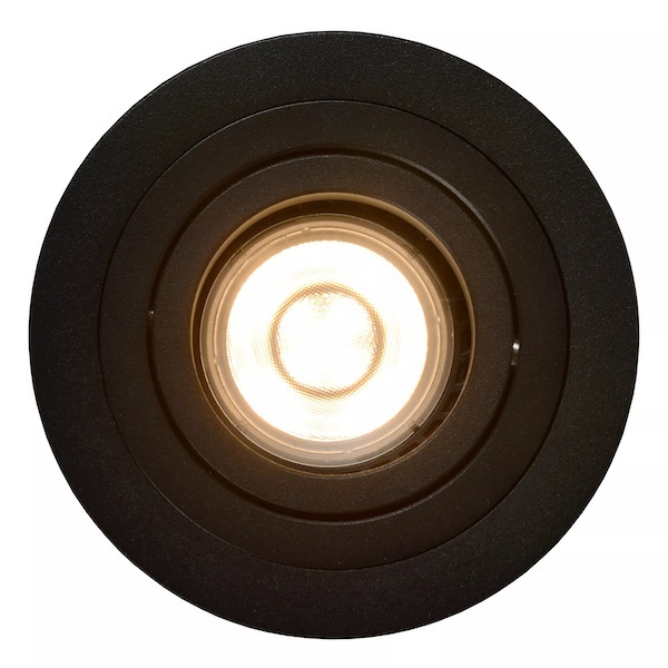 【LUCIDE】ベルギー デザイン照明 シーリングライト「TUBE」Black 1灯（φ92×H23mm）