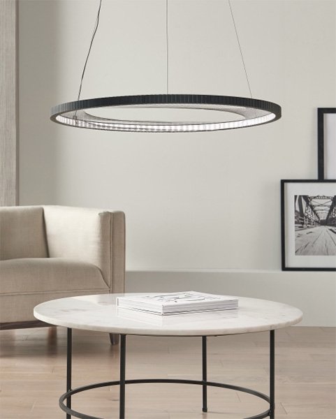 【TECH LIGHTING】アメリカ・ペンダントライト「INTERLACE」1灯Black（W1140×L1140×H30-3710mm）