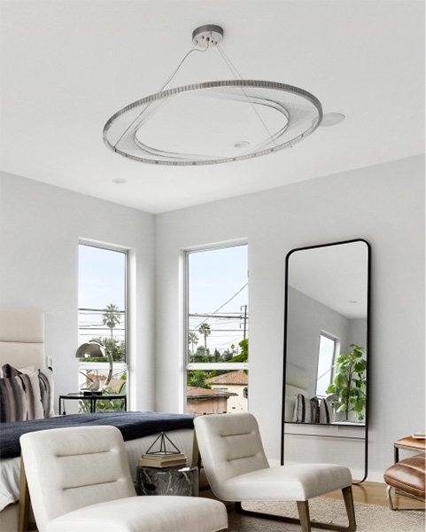 【TECH LIGHTING】アメリカ・ペンダントライト「INTERLACE」1灯Black（W1140×L1140×H30-3710mm）