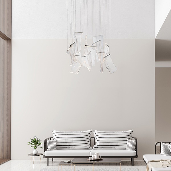 【ET2】アメリカ・シーリングペンダントライト「RINKLE」シルバー（W900mm）