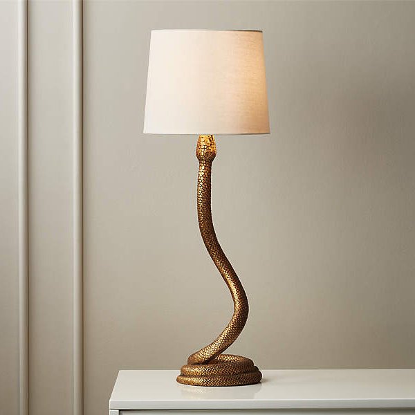 アメリカ・デザイン照明シェードテーブルライト・スネイク「SNAKE」1灯（W250×H690mm）