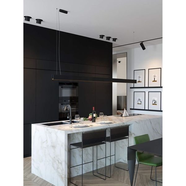 【MARETTI】オランダ・LEDペンダントライト「BEAM」1灯  BLACK（W1445×D50×H95mm）