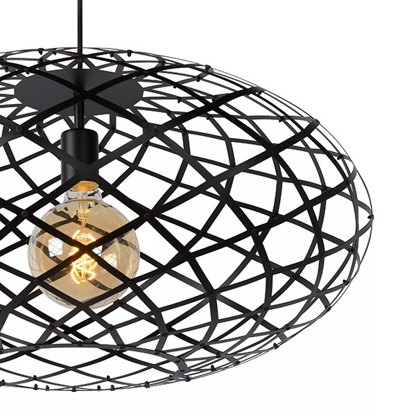 【LUCIDE】ベルギー　デザイン照明　ペンダントライト「WOLFRAM」Black（φ650×H320mm）