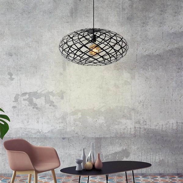 【LUCIDE】ベルギー　デザイン照明　ペンダントライト「WOLFRAM」Black（φ650×H320mm）