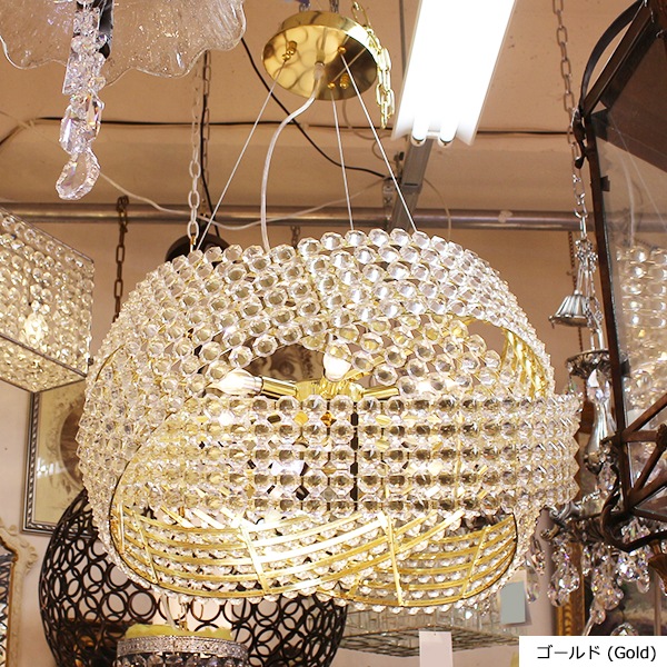 ゴールドクリスタルシャンデリア 大