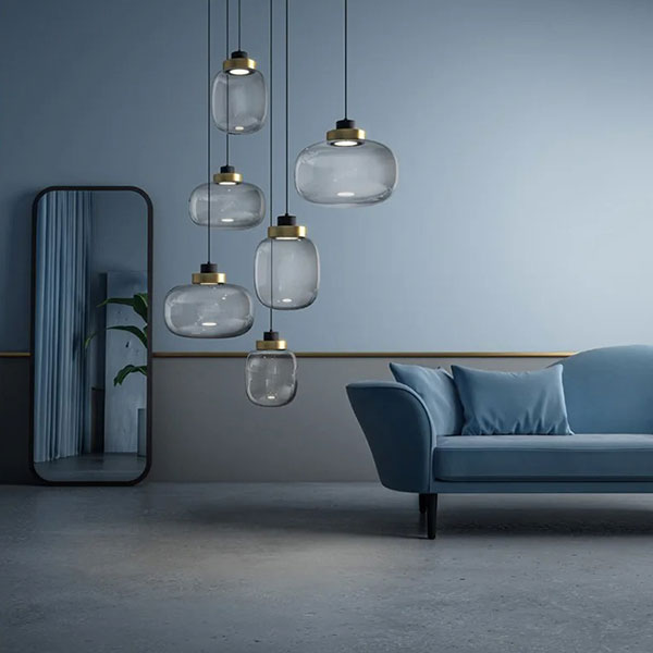 リーズナブル】デザイン照明 モダンガラスシェードペンダントライト