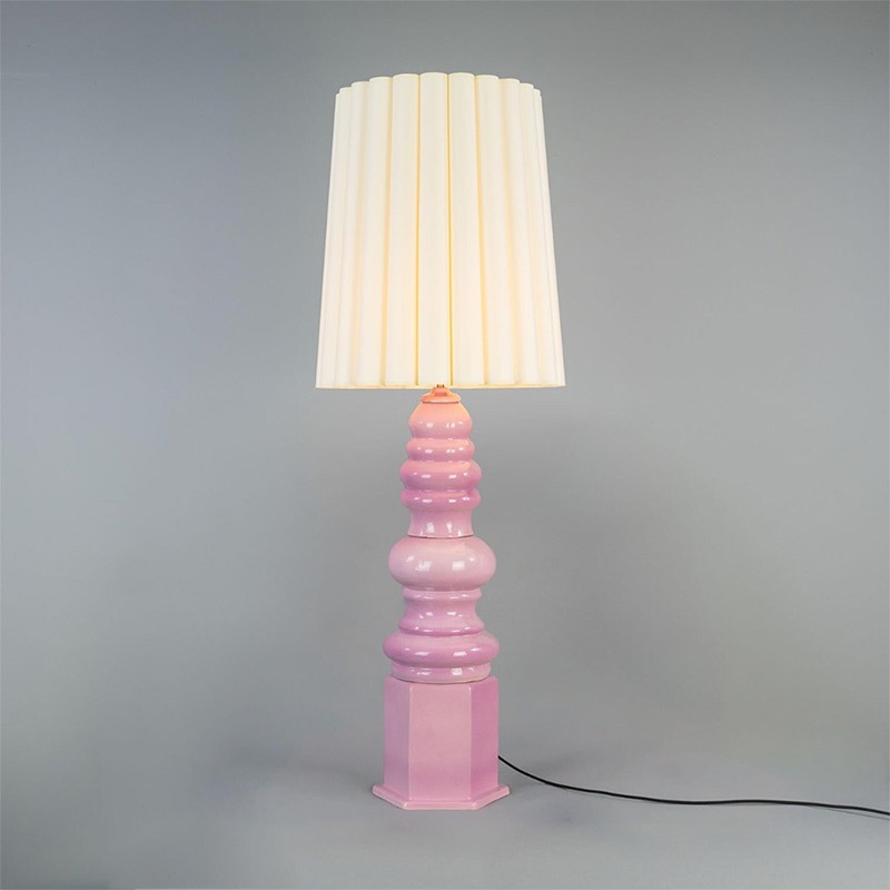 【Mullan】アイルランド「Safi-Large」セラミックテーブルライト 1灯（φ500×H1380mm）Carnation Pink