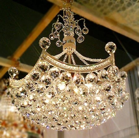 【LA LUCE】ボールクリスタルシャンデリアC　クローム 6灯 (W530×H570m)