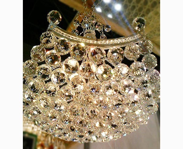 【LA LUCE】ボールクリスタルシャンデリアC　クローム 6灯 (W530×H570m)