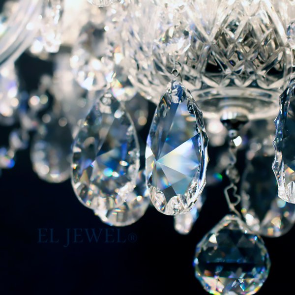 8灯クリスタルシャンデリア ART GLASS】クリスタルシャンデリア「ELSA」8灯(W580×H440mm) | EL JEWEL