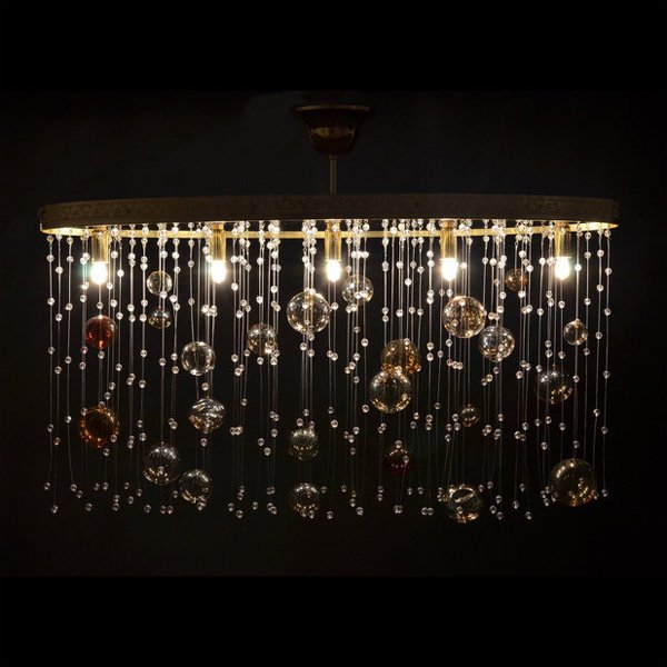 【WRANOVSKY】クリスタルシーリングシャンデリア「Ball」 5灯(W720×D260×H400mm)